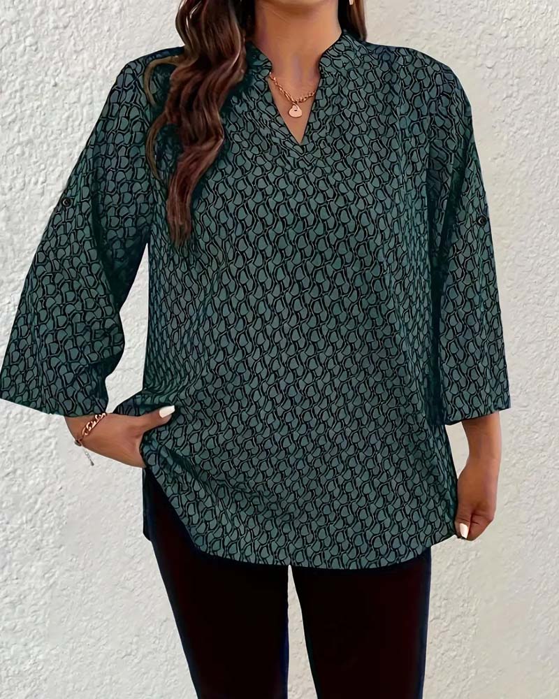 Bluse V-Hals Elegant Sofistikeret Bohemian