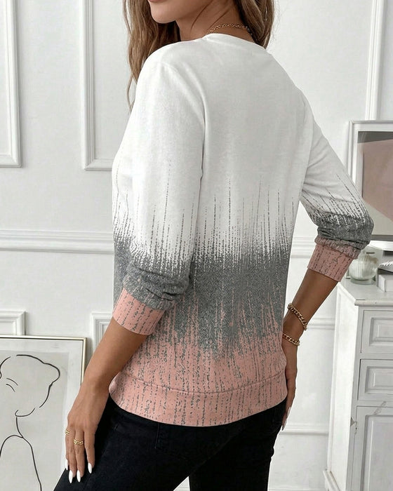 Sweatshirt Halv Lås Gradient Lang Ærme