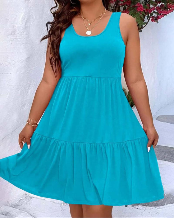Kjole Dobbelt Lag Lag Ruffle Tank