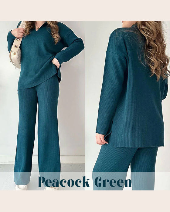 To - delssæt Med Enfarvet Og Strick Egenskaper