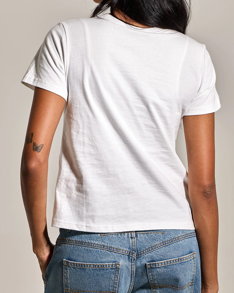 T-Shirt Rundhals Med Bh Ensfarvet