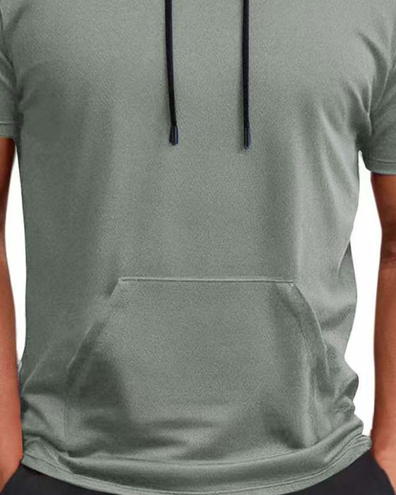 T-Shirt Hætte Hurtig Tør Kort Ærme