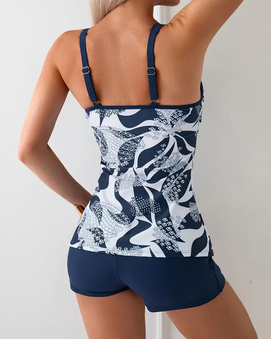 Tankini Todelt Konservativ Print