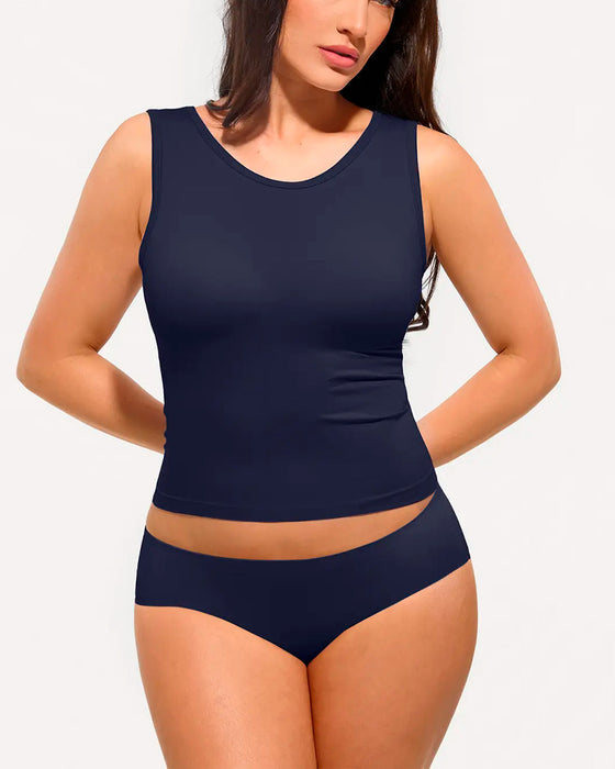 Tanktop Stribet Indbygget Bh
