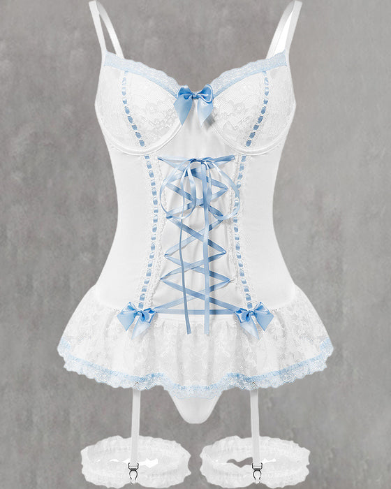 Sexet Blondeundertøj Med Sløjfe