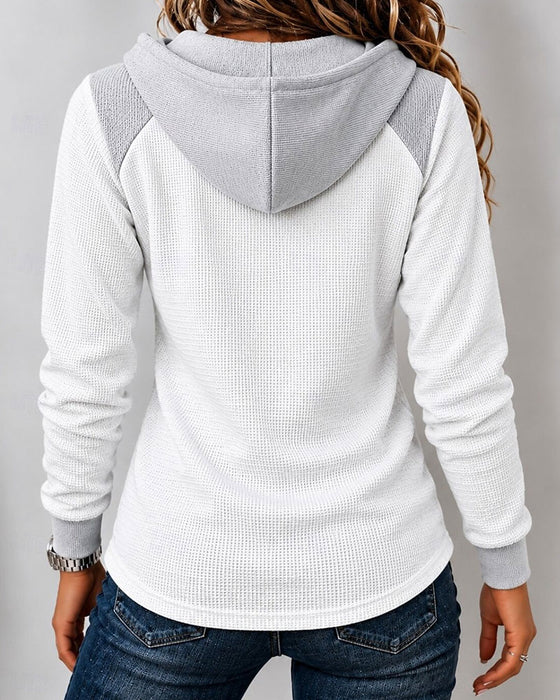 Hoodie Hætte Snøring Spliced