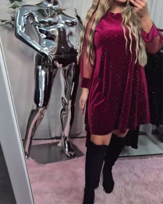 Kjole Mesh Langærme Elegant