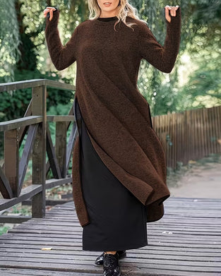 Kjole Casual Varm Sideslit Lang