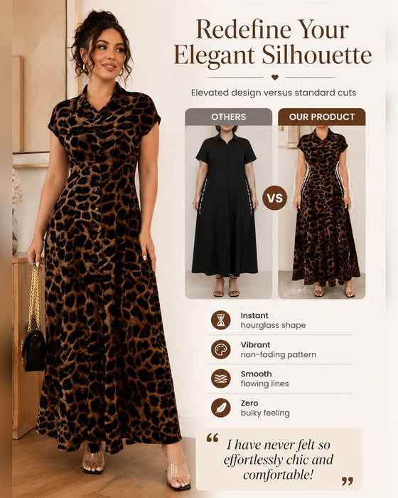 Kjole Afslappet Leopard Maxi