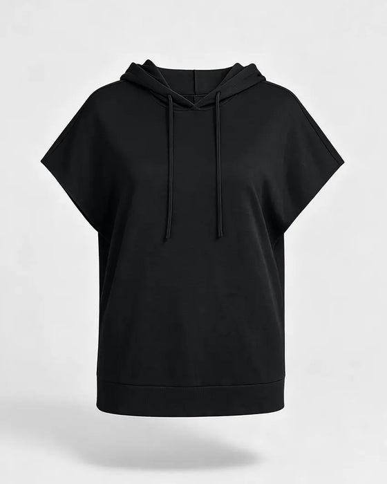 Hoodie Ensfarvet Casual Kort Ærme