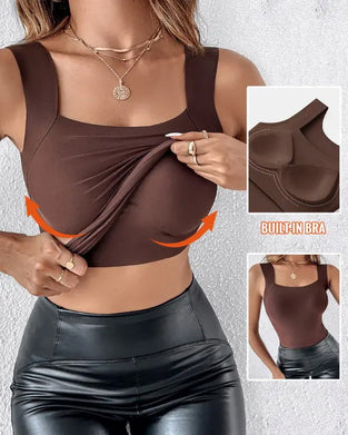 🔥 Tank U-Hals Shapewear Med Indbygget BH