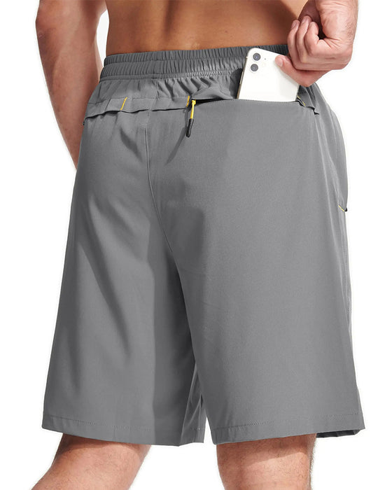 Shorts Elastik Talje Snørre Lynlås Sport