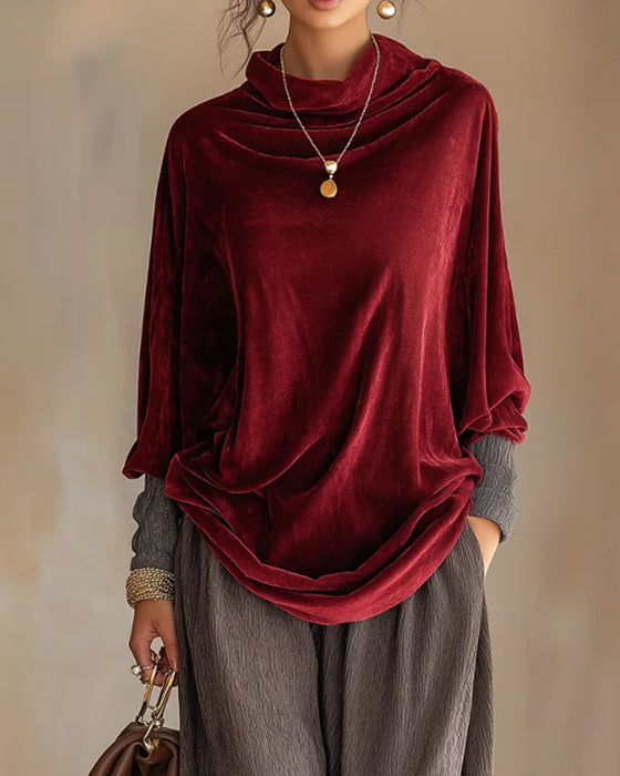Bluse Draperet Hals Casual