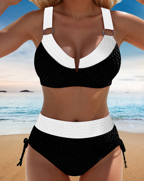Bikini Bralette Kontrast Høj Talje