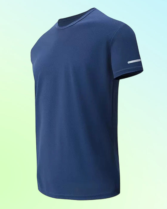 Herre T-Shirt Ensfarvet Korte Ærmer Atletisk
