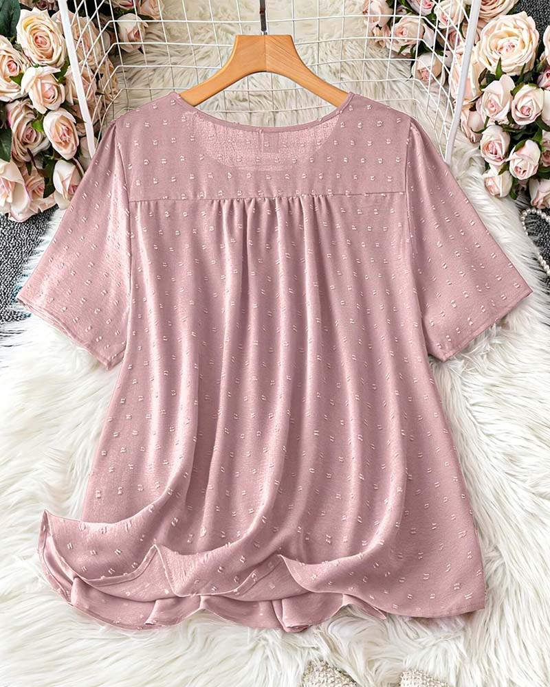 Bluse Rundhalset Mode Casual