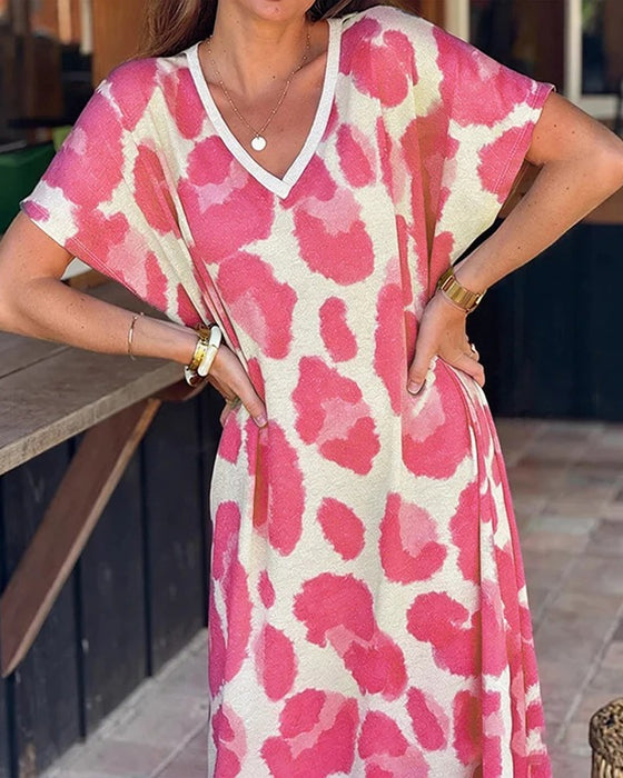 Kjole Løs Leopard Tryk