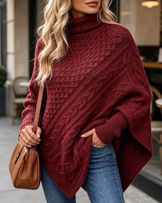 Sweater Uregelmæssig Ensfarvet Pullover