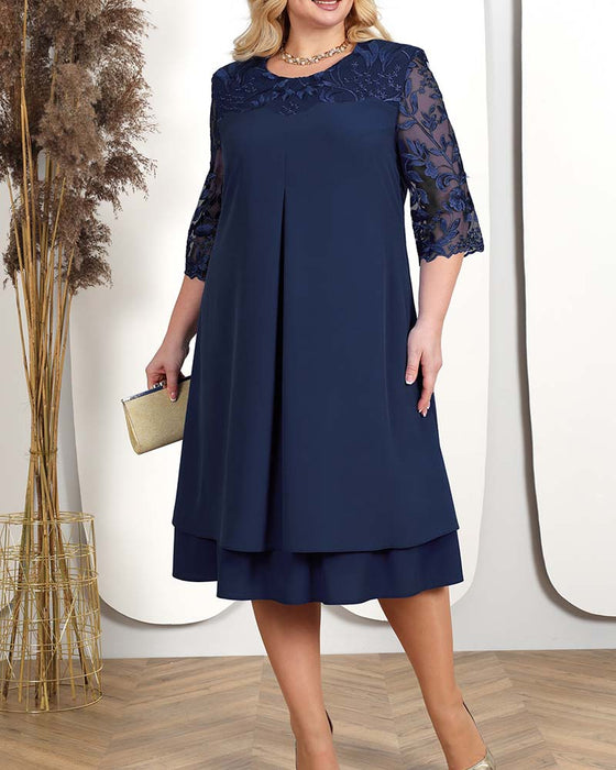 Kjole afslappet løs broderet chiffon