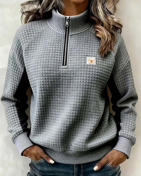 Sweatshirt Stålsætte Vaffel Farveblok