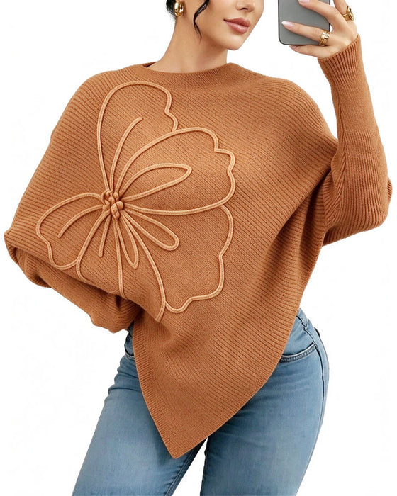 Pullover Stilfuld Blomstret Uregelmæssig