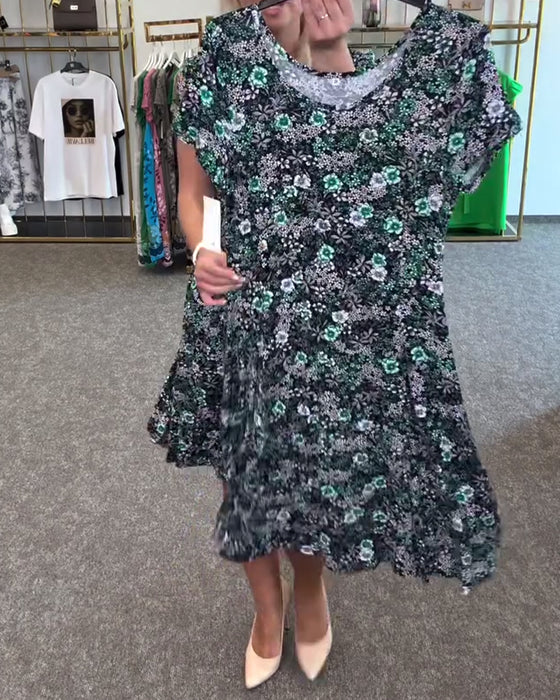 Kjole Stilfuld Slank Talje Trykt