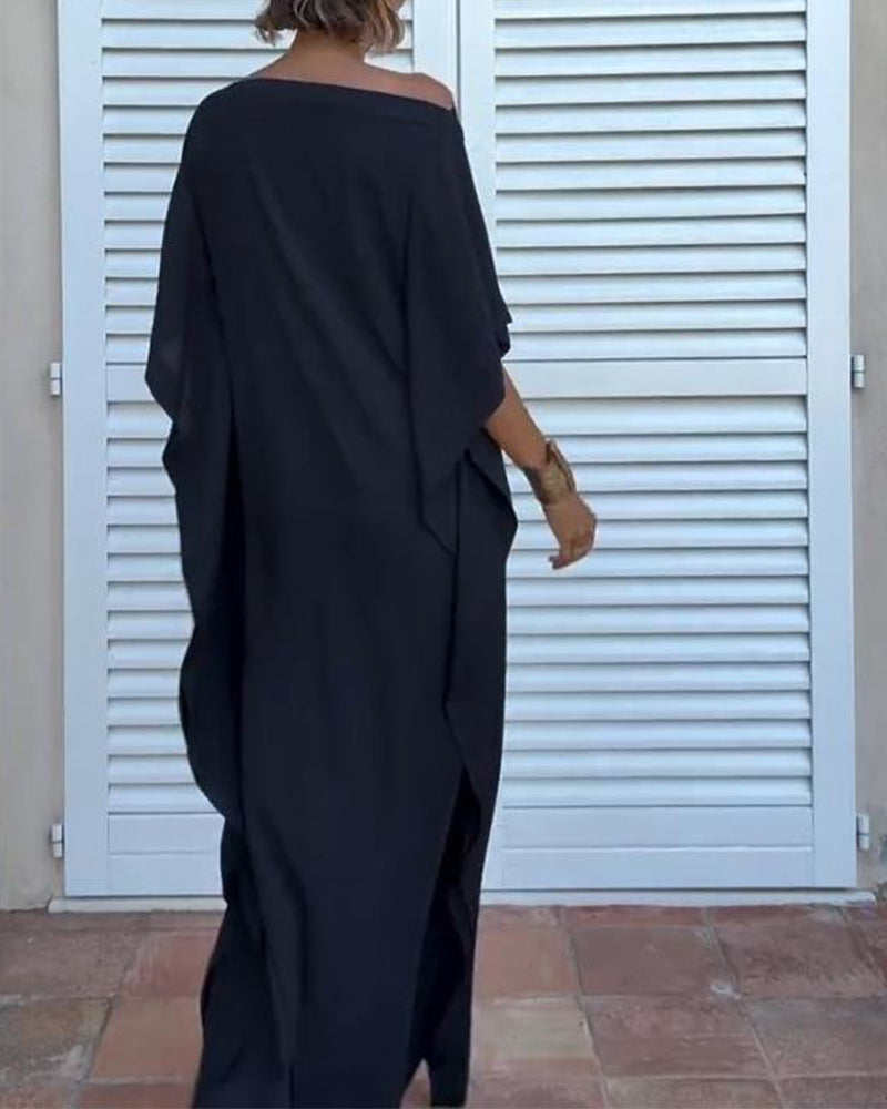 Kjole Flydende Ensfarvet