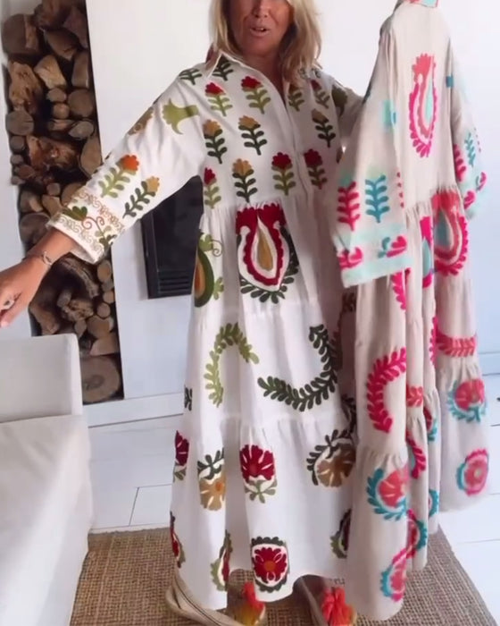 Kjole Blomstret Grafisk Print