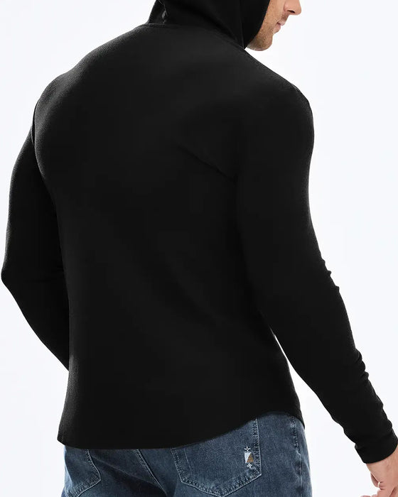 Herre Sweatshirt Ensfarvet Langærmet Hætte