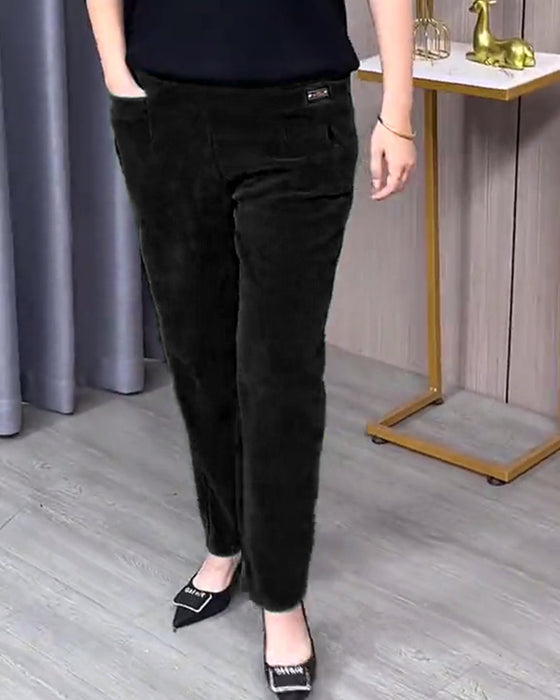 Ensfarvede Stretch-Skinnybukser