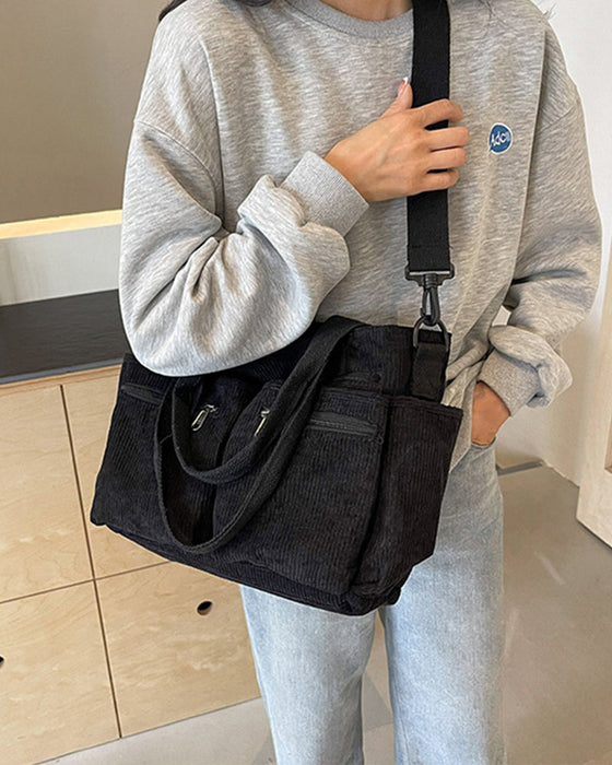 Ensfarvet mulepose i jernbanefløjl