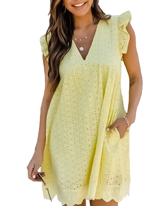 Blonde kjole over knæ