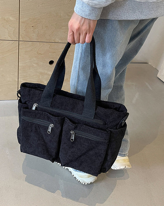 Ensfarvet mulepose i jernbanefløjl