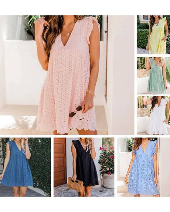 Blonde kjole over knæ