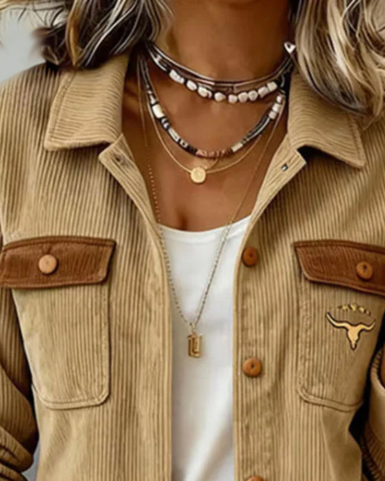 Jakke Fløjl Knap Flip