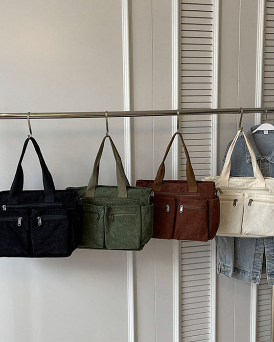 Ensfarvet mulepose i jernbanefløjl