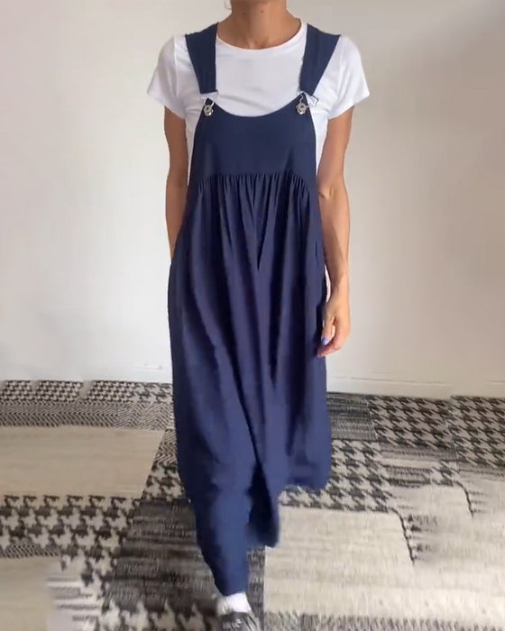 Kjole afslappet ensfarvet hofteholder