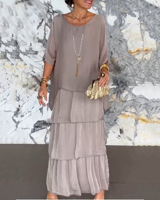 Lagopdelt kjole i løs pasform