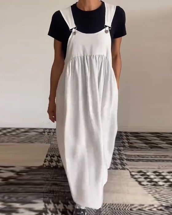 Kjole afslappet ensfarvet hofteholder