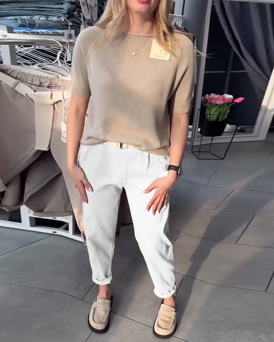 Bukser Ensfarvet Afslappet Lige