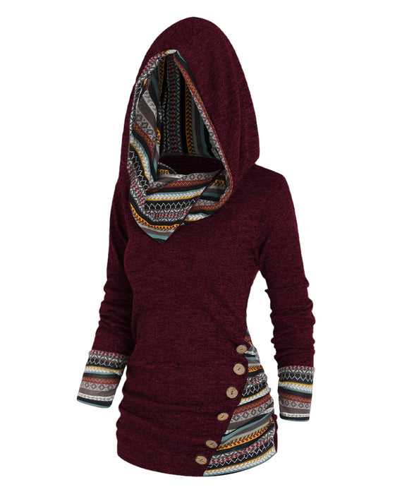 Afslappet hættetrøje i kontrastfarver