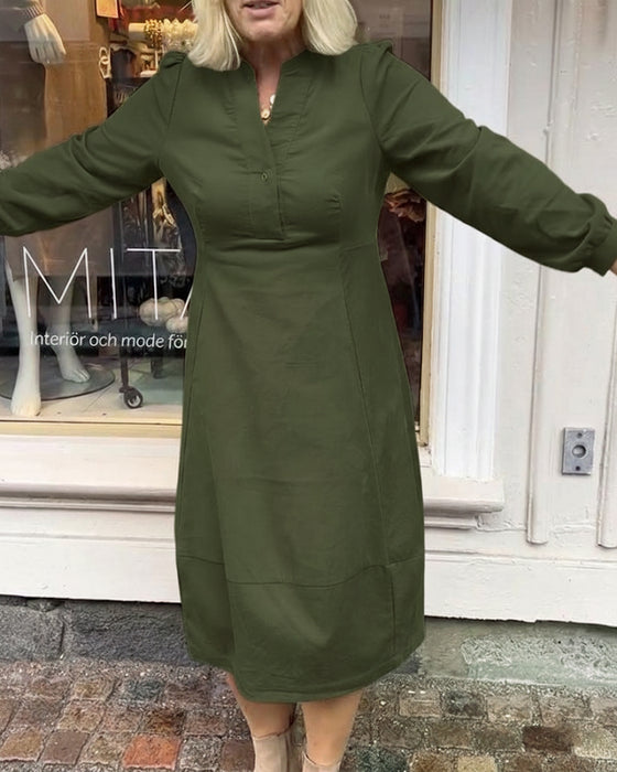 Kjole afslappet retro med lange ærmer