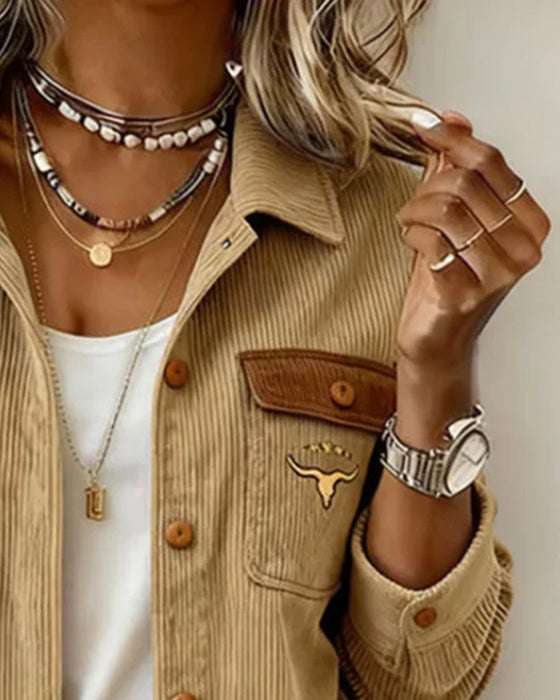 Jakke Fløjl Knap Flip