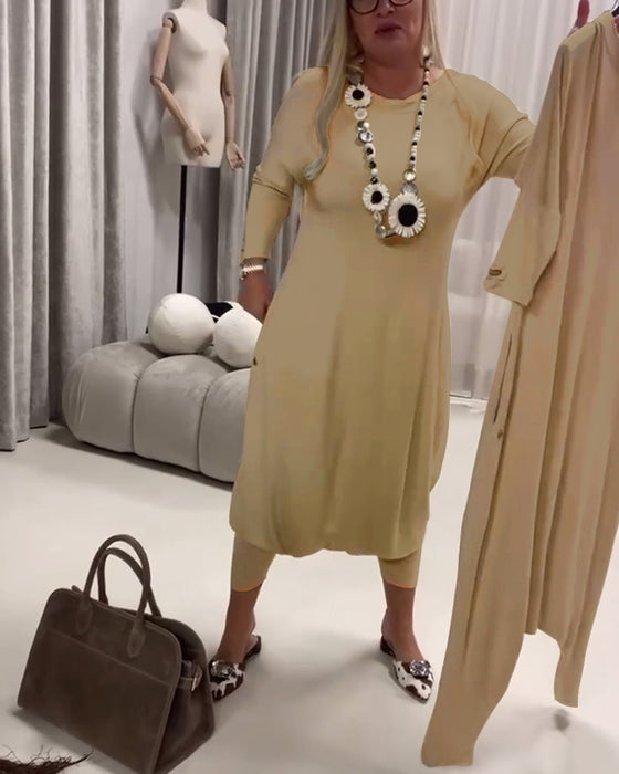 Jumpsuit Ensfarvet Langærmet Afslappet