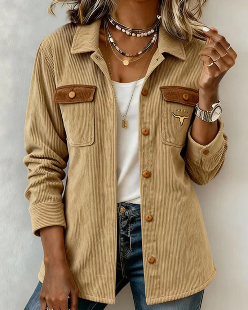 Jakke Fløjl Knap Flip