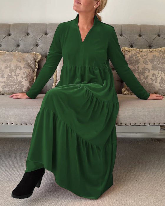 Kjole med V-udskæring og paneler