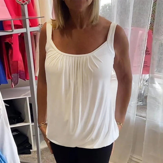 Sæt Plisseret hvid camisole top