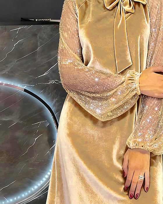 Elegant Kjole Med Lygtermer Og Lappearbejde