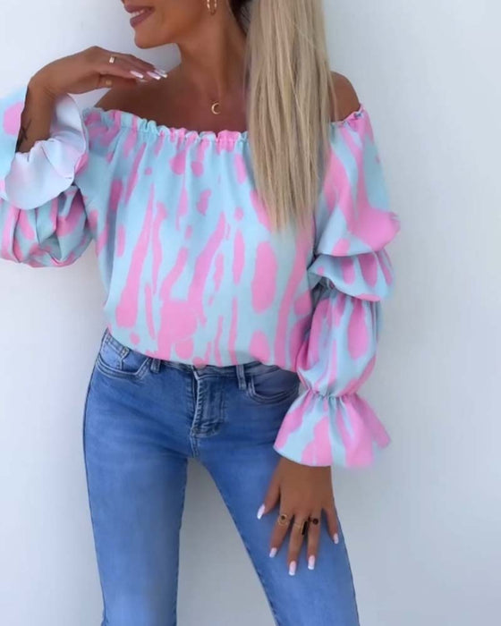 Farverig off-shoulder top