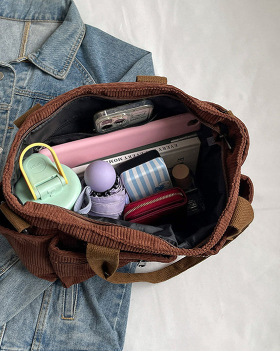 Ensfarvet mulepose i jernbanefløjl